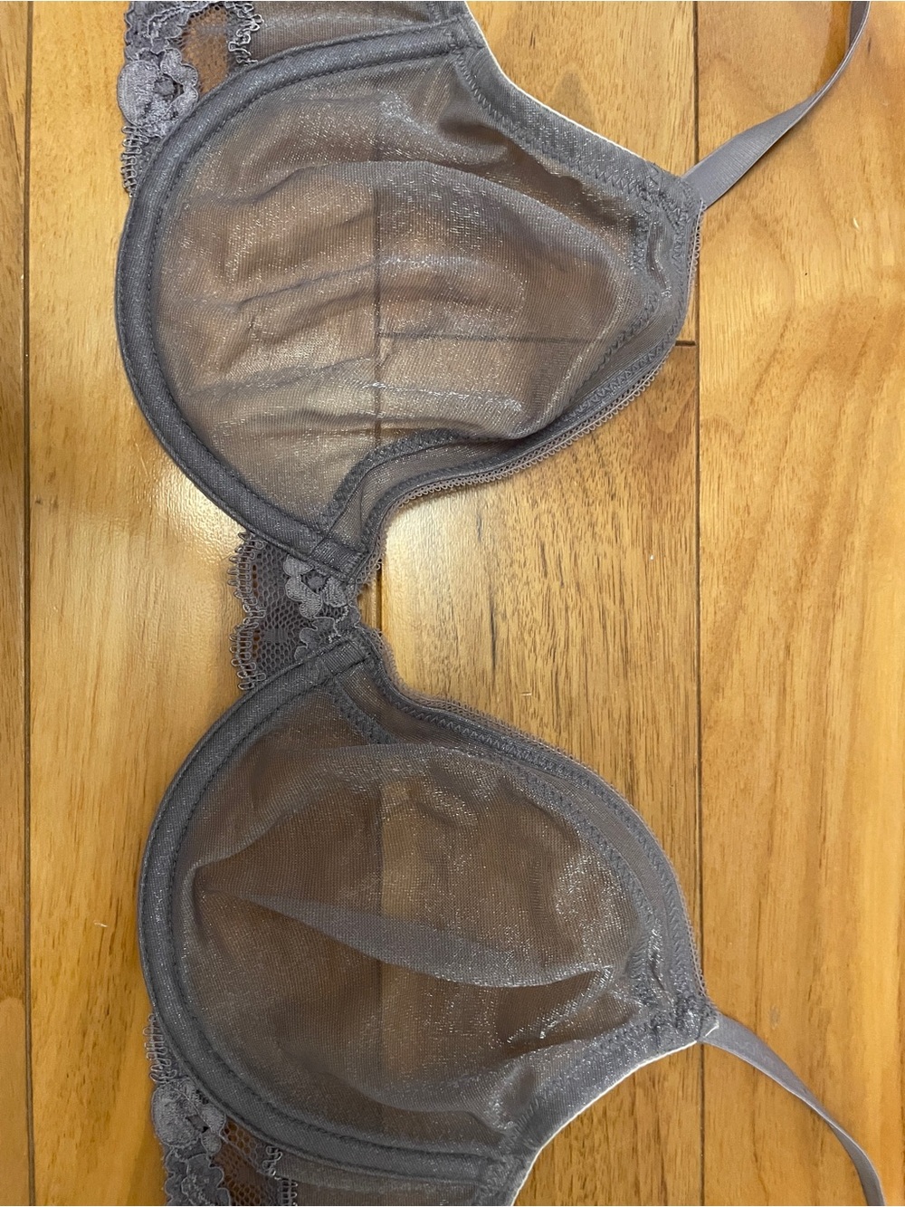 Calvin Klein Sheer Lace Underwire Bra in Gray